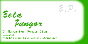 bela pungor business card